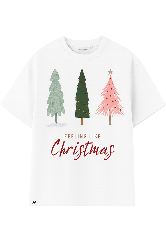 Cozy Christmas Oversized T-Shirt – Premium Heavy Cotton (240 GSM)