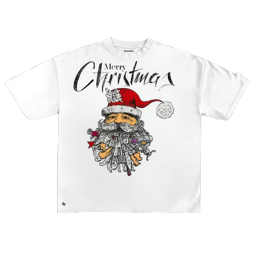 Merry Christmas Artistic Santa – 240 GSM Oversized Tee